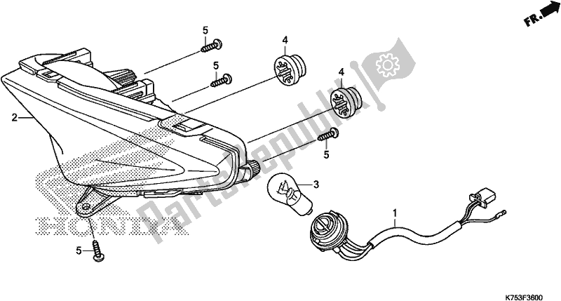 Tutte le parti per il Fanale Posteriore del Honda CBR 300 RA 2017