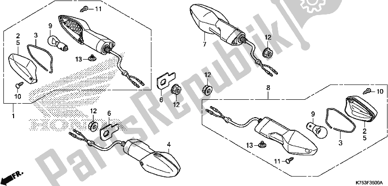 Tutte le parti per il Winker del Honda CBR 300 RA 2017