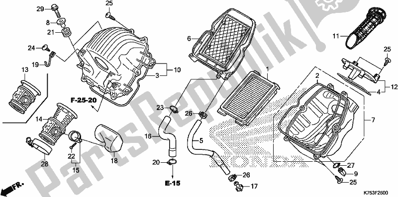 Todas as partes de Filtro De Ar do Honda CBR 300 RA 2018