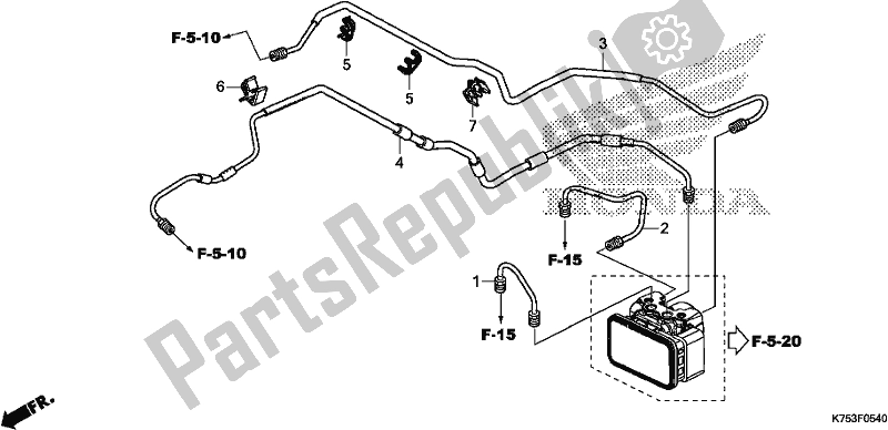 All parts for the Brake Pipe of the Honda CBR 300 RA 2018