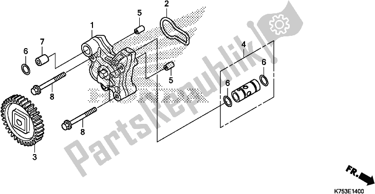 Todas as partes de Bomba De óleo do Honda CBR 300 RA 2018