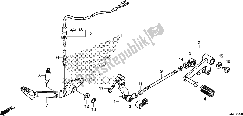 All parts for the Pedal of the Honda CBR 300 RA 2018