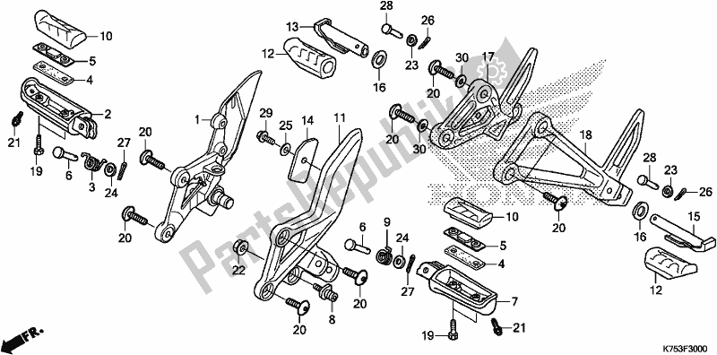 Tutte le parti per il Passo del Honda CBR 300 RA 2018