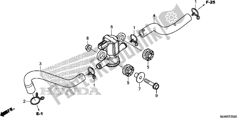 All parts for the Air Injection Solenoid Valve of the Honda CBR 500 RA 2017