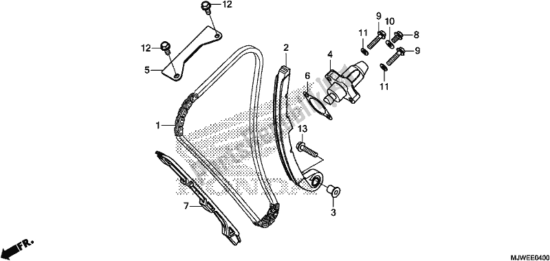 All parts for the Cam Chain/tensioner of the Honda CBR 500 RA 2017