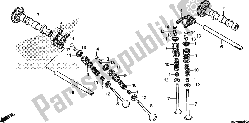 All parts for the Camshaft/valve of the Honda CBR 500 RA 2017