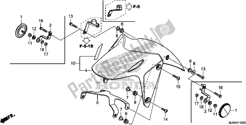 All parts for the Front Fender of the Honda CBR 500 RA 2017