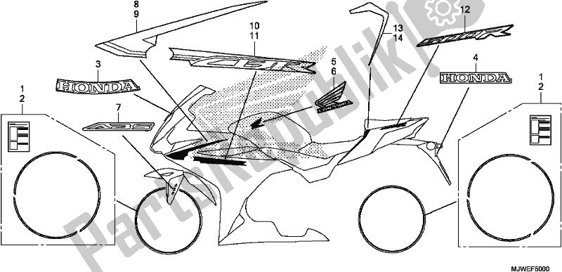 All parts for the Mark (1) of the Honda CBR 500 RA 2017