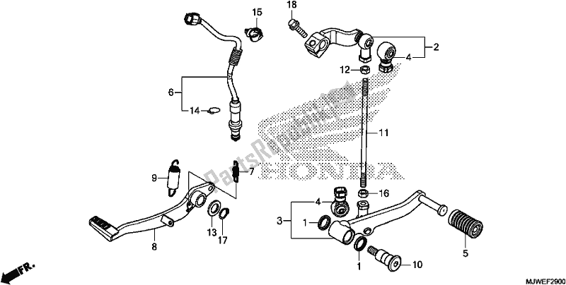 All parts for the Pedal of the Honda CBR 500 RA 2017