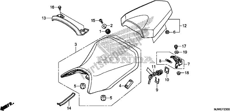 All parts for the Seat of the Honda CBR 500 RA 2017