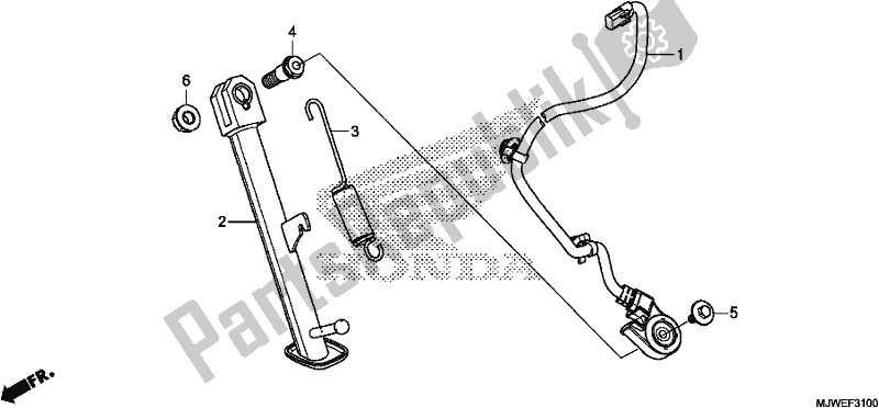 All parts for the Side Stand of the Honda CBR 500 RA 2017