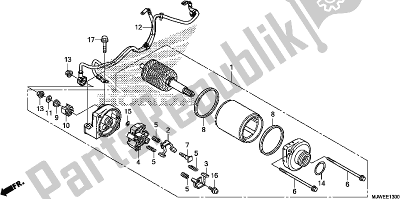 Todas as partes de Motor De Arranque do Honda CBR 500 RA 2017