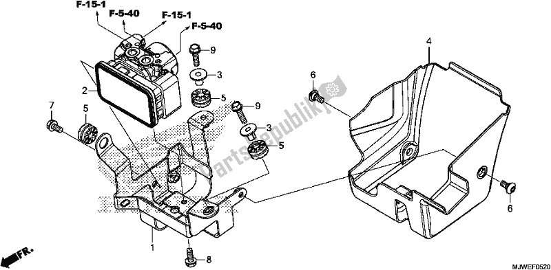 Alle onderdelen voor de Abs Modulator van de Honda CBR 500 RA 2018