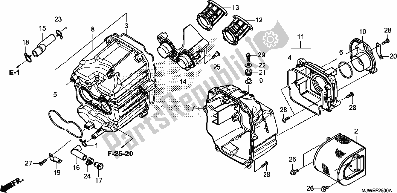 Todas as partes de Filtro De Ar do Honda CBR 500 RA 2018