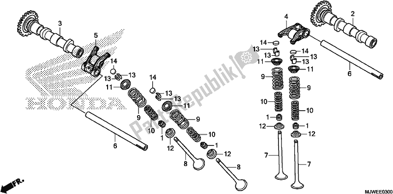 All parts for the Camshaft/valve of the Honda CBR 500 RA 2018