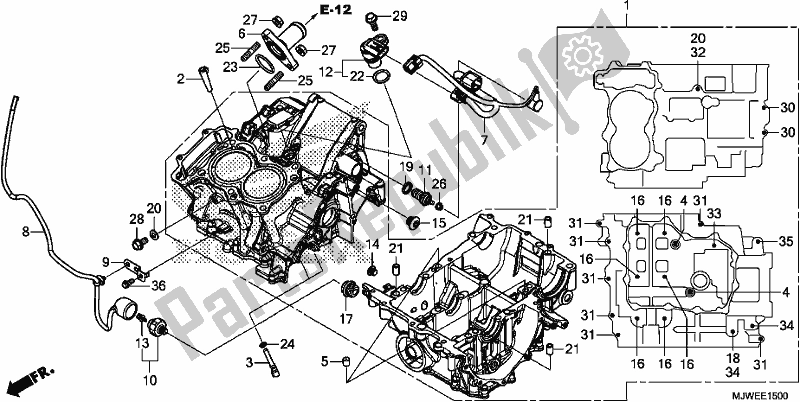 Alle onderdelen voor de Carter van de Honda CBR 500 RA 2018