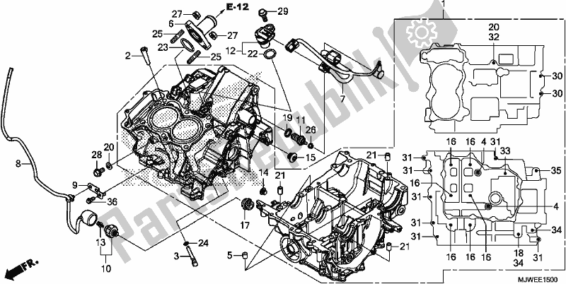 Todas as partes de Bloco Do Motor do Honda CBR 500 RA 2018