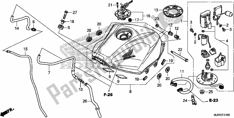 Todas as partes de Fuel Tank/fuel Pump do Honda CBR 500 RA 2018