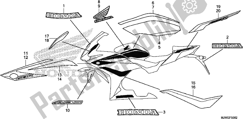 All parts for the Mark (3) of the Honda CBR 500 RA 2018