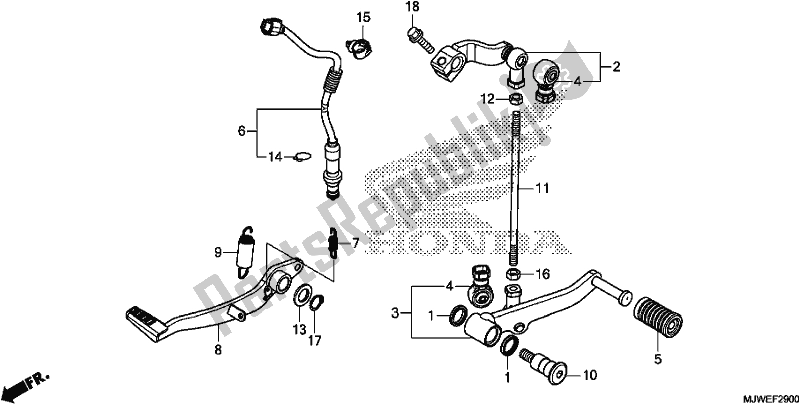 Todas as partes de Pedal do Honda CBR 500 RA 2018