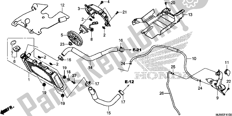 All parts for the Radiator of the Honda CBR 500 RA 2018