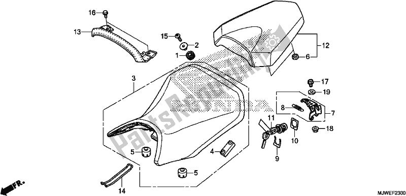 Alle onderdelen voor de Stoel van de Honda CBR 500 RA 2018