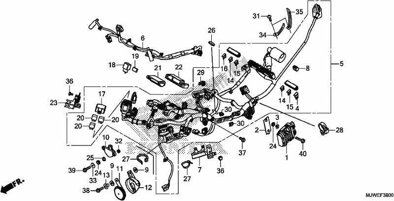 Tutte le parti per il Cablaggio del Honda CBR 500 RA 2018