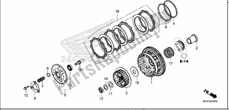 Tutte le parti per il Frizione del Honda CBR 500 RA 2019
