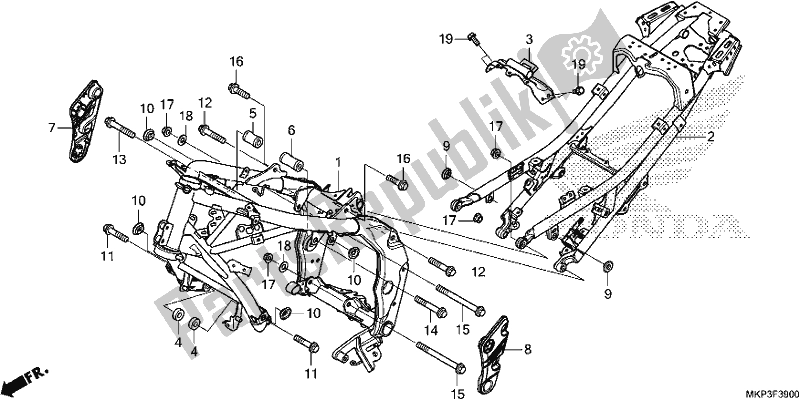 Tutte le parti per il Corpo Del Telaio del Honda CBR 500 RA 2019