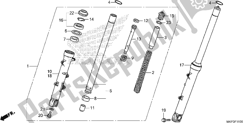 Tutte le parti per il Forcella Anteriore del Honda CBR 500 RA 2019