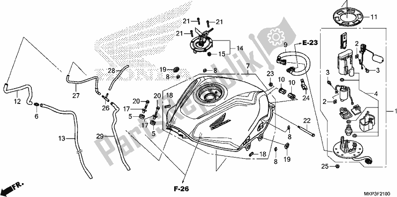 Toutes les pièces pour le Fuel Tank/fuel Pump du Honda CBR 500 RA 2019