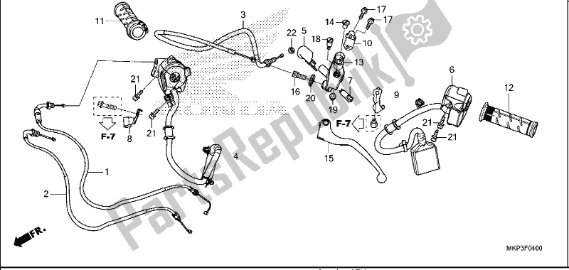 Wszystkie części do Handle Lever/switch/cable Honda CBR 500 RA 2019