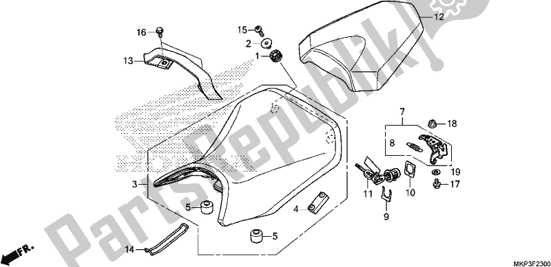 Tutte le parti per il Posto A Sedere del Honda CBR 500 RA 2019