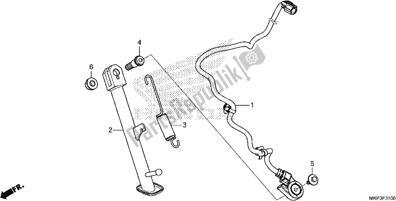 Tutte le parti per il Cavalletto Laterale del Honda CBR 500 RA 2019