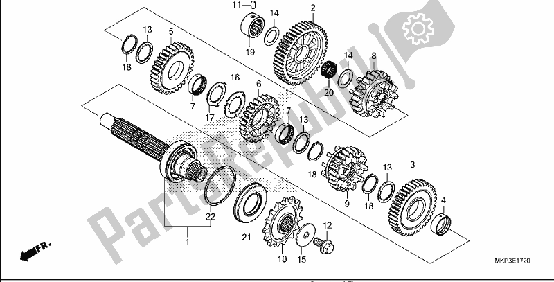 All parts for the Transmission (countershaft) of the Honda CBR 500 RA 2019