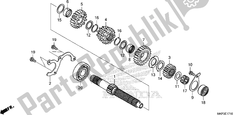 Tutte le parti per il Trasmissione (albero Principale) del Honda CBR 500 RA 2019