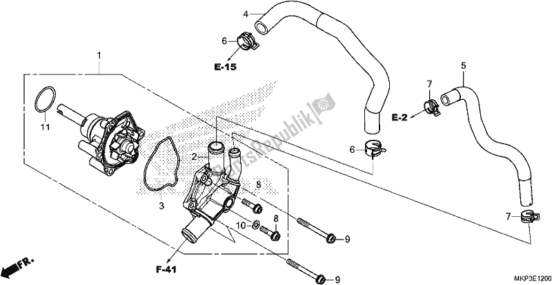 Tutte le parti per il Pompa Dell'acqua del Honda CBR 500 RA 2019