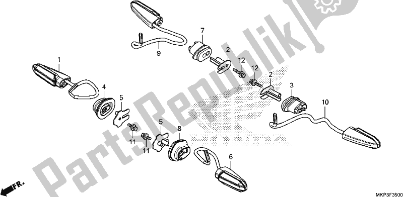 Tutte le parti per il Winker del Honda CBR 500 RA 2019