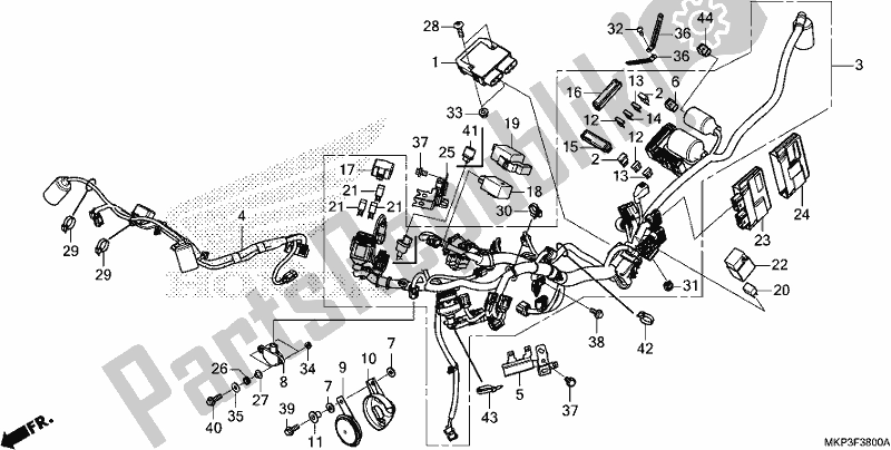 Tutte le parti per il Cablaggio del Honda CBR 500 RA 2019