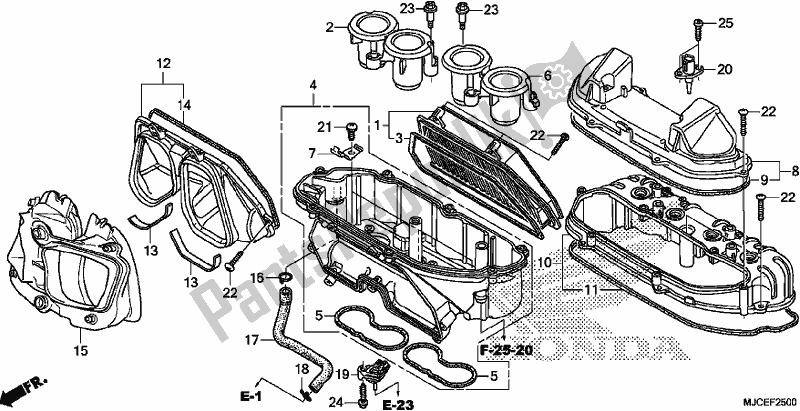 Todas las partes para Filtro De Aire de Honda CBR 600 RR 2017