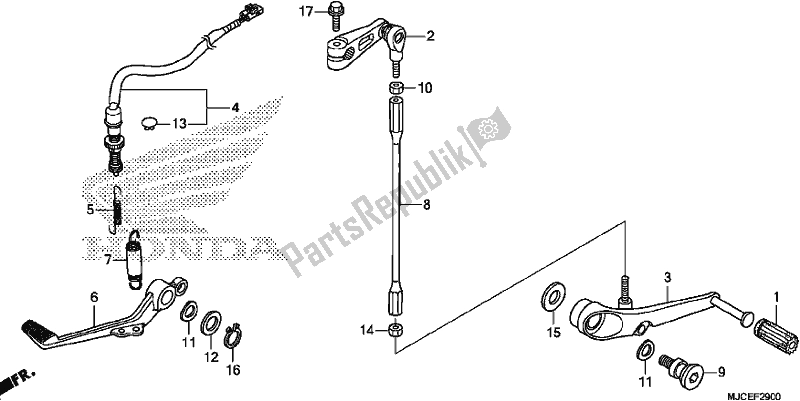 Tutte le parti per il Brake Pedal/change Pedal del Honda CBR 600 RR 2017