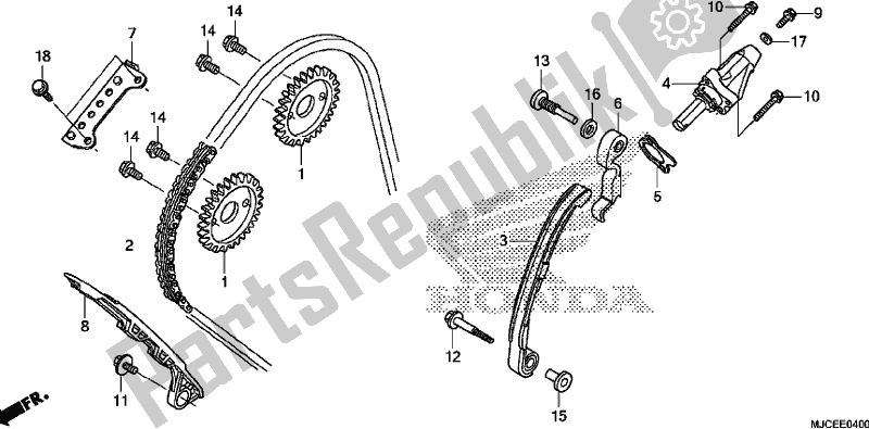 Tutte le parti per il Catena Della Camma / Tenditore del Honda CBR 600 RR 2017