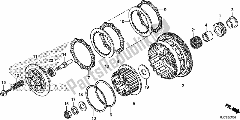 Toutes les pièces pour le Embrayage du Honda CBR 600 RR 2017