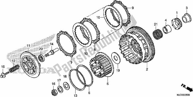 Tutte le parti per il Frizione del Honda CBR 600 RR 2017