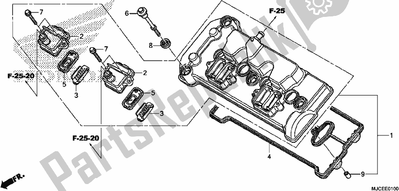 Tutte le parti per il Coperchio Della Testata del Honda CBR 600 RR 2017