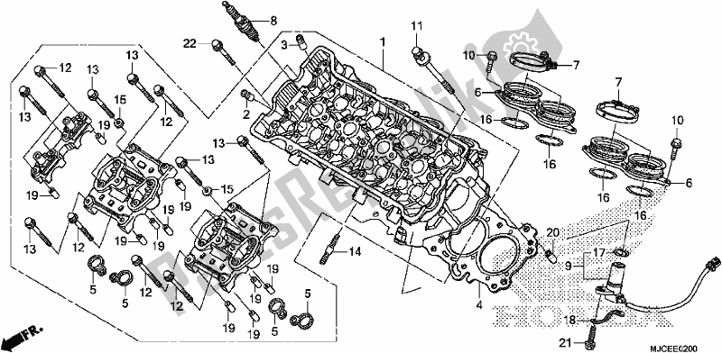 Alle onderdelen voor de Cilinderkop van de Honda CBR 600 RR 2017
