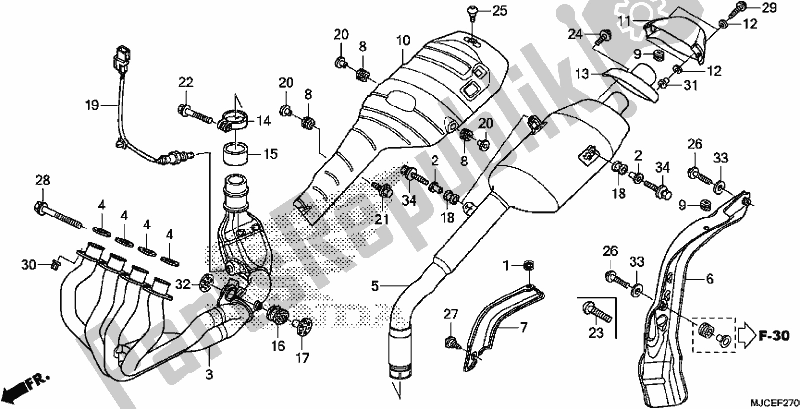 Tutte le parti per il Silenziatore Di Scarico del Honda CBR 600 RR 2017