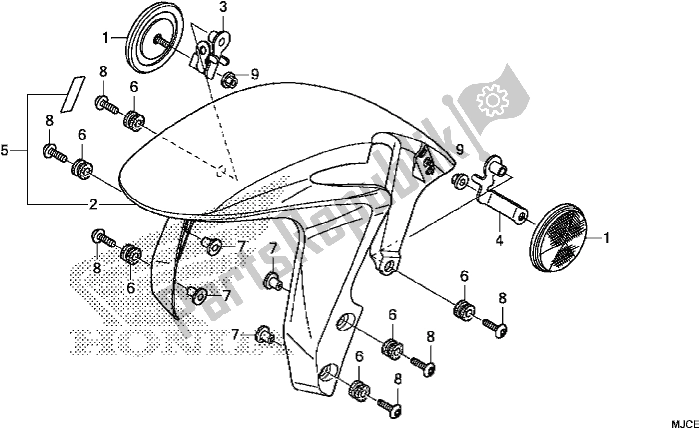 Tutte le parti per il Parafango Anteriore del Honda CBR 600 RR 2017