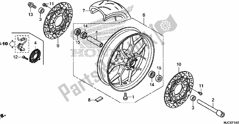 Tutte le parti per il Ruota Anteriore del Honda CBR 600 RR 2017