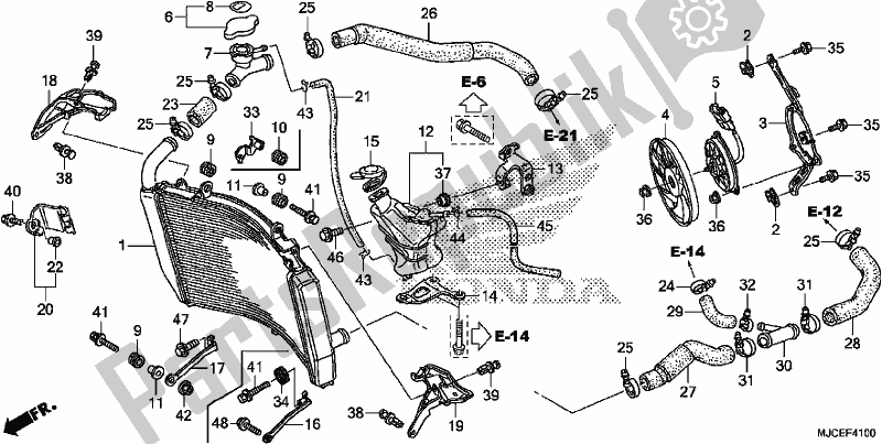 Toutes les pièces pour le Radiateur du Honda CBR 600 RR 2017